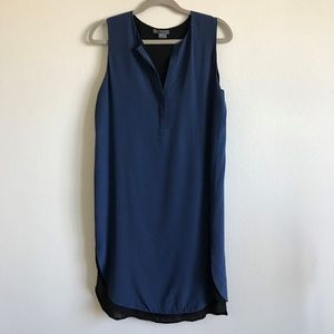 Vince 100% Sleeveless Silk Dress - Size M - Blue